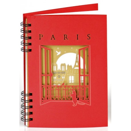 Carnet "Toits de Paris" - Rouge